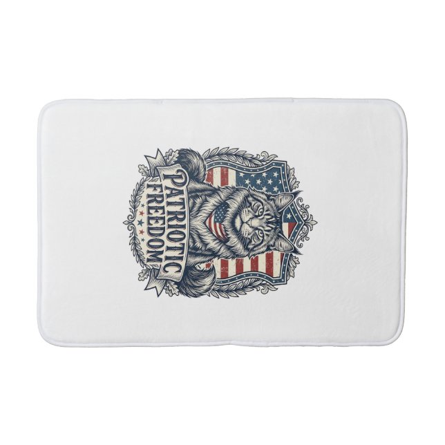 Tapis De Bain Chat Maine Coon Patriotique (Devant)