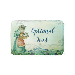 Tapis De Bain Chat maman vintage avec chatons