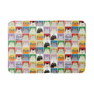 Tapis de bain chat mignon collage kawaii drôle