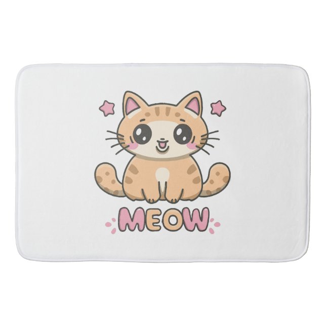 Tapis De Bain chat mignon miaou (Devant)