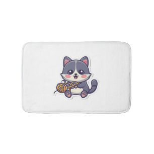 Tapis De Bain Chat mignonne avec T-shirt classique en fils