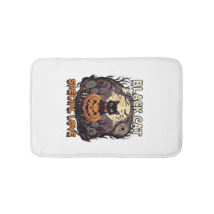 Tapis De Bain Chat Noir Amour Spécial Halloween Citrouille Plein
