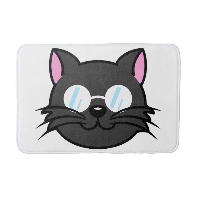 Tapis De Bain Chat noir Chat noir Chat gris Chat portant des lun (Devant)