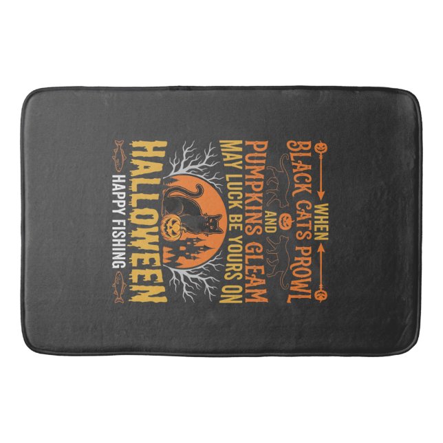 Tapis De Bain Chat noir de citrouille d'Halloween Conception de  (Devant)