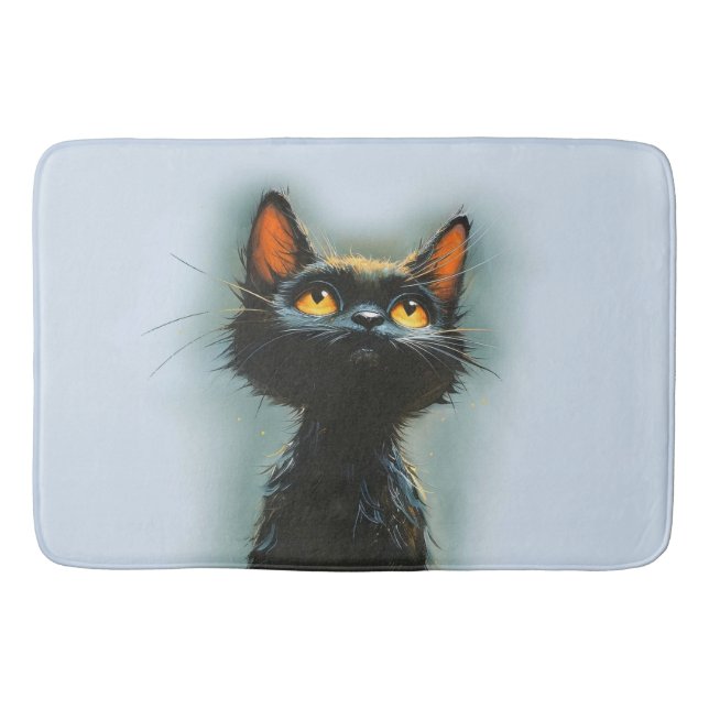 Tapis De Bain Chat noir enchanté (Devant)