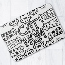 Chat noir et blanc - Design Empreinte de patte