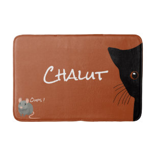 Tapis De Bain chat noir et souris