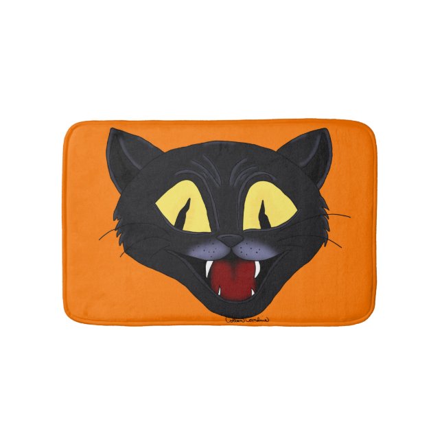 Tapis De Bain Chat noir Halloween (Devant)
