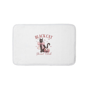 Tapis De Bain Chat noir Halloween Coquette Social Club Bow rose