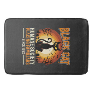 Tapis De Bain Chat Noir Halloween Familier Vintage Cimetière Dés