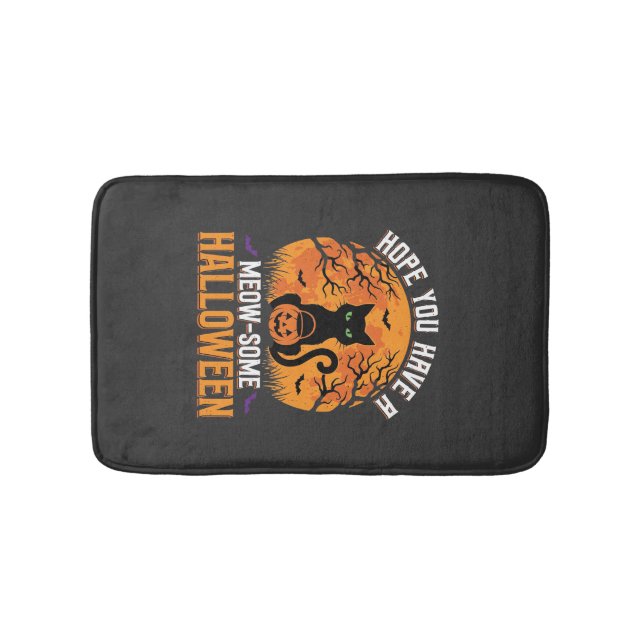 Tapis De Bain Chat Noir Halloween Incroyable (Devant)