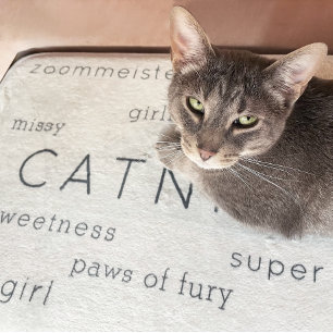 Tapis De Bain Chat Plat Beige Mat Mat Nom de l'animal + Nom