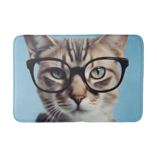 Tapis De Bain Chat Portant des lunettes