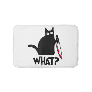 Tapis De Bain Chat Qu'est-ce que_ Drôle Chat Noir