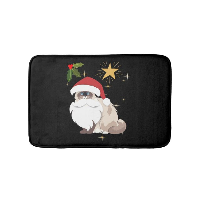 Tapis De Bain Chat Ragdoll de Noël (Devant)