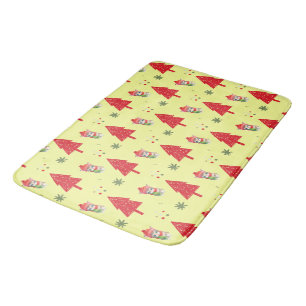Tapis De Bain Chat rouge Père Noël Xmas arbre motif transparent
