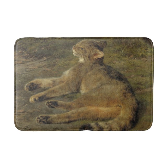 Tapis De Bain Chat sauvage (par Rosa Bonheur) (Devant)