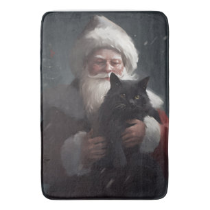 Tapis De Bain Chat Smoking Avec Le Père Noël Festif Noël