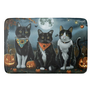 Tapis De Bain Chat Smoking Halloween Effrayant