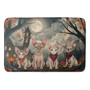Tapis De Bain Chat Sphynx Halloween Ensorcelant
