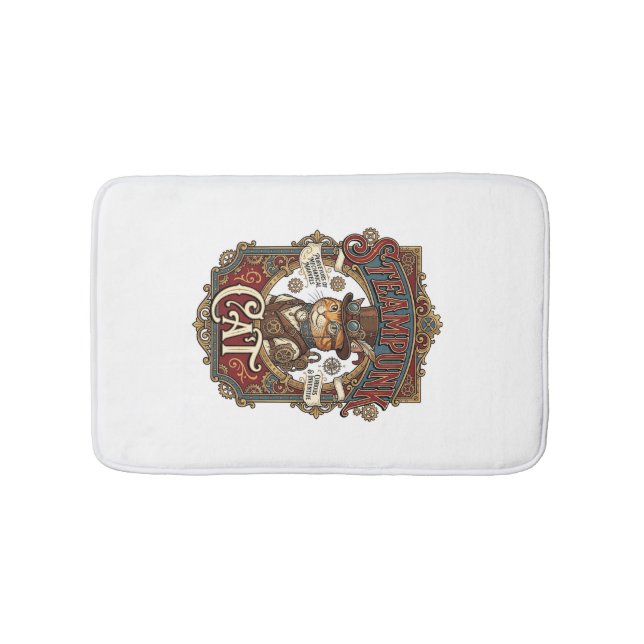 Tapis De Bain Chat Steampunk Chat Steampunk Vintage (Devant)