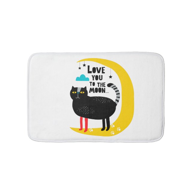 Tapis De Bain Chat sur la lune (Devant)