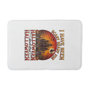 Tapis De Bain Château Hanté Halloween Sorcière Citrouille Prêt E