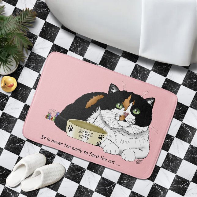 Tapis De Bain Chaton affamé de matinée (Créateur téléchargé)