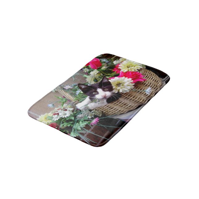 Tapis De Bain Chaton dans un panier (Angle)