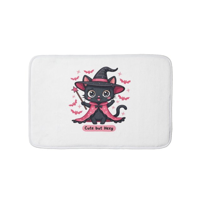 Tapis De Bain Chaton gothique en rose - doux, mais ensorcelé Ove (Devant)