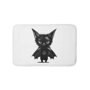 Tapis De Bain Chaton Noir Grumpy Halloween En Costume De Chat