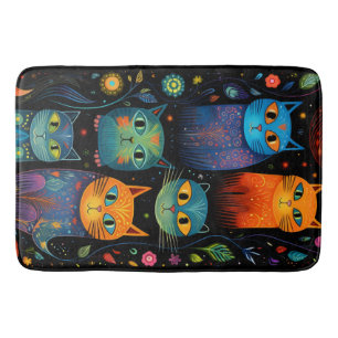 Tapis De Bain Chats bleus