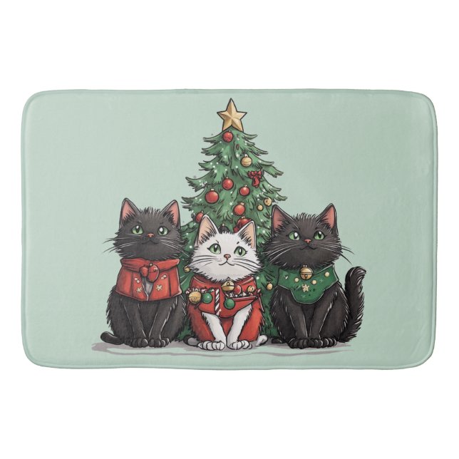 Tapis De Bain Chats de Noël mignons (Devant)