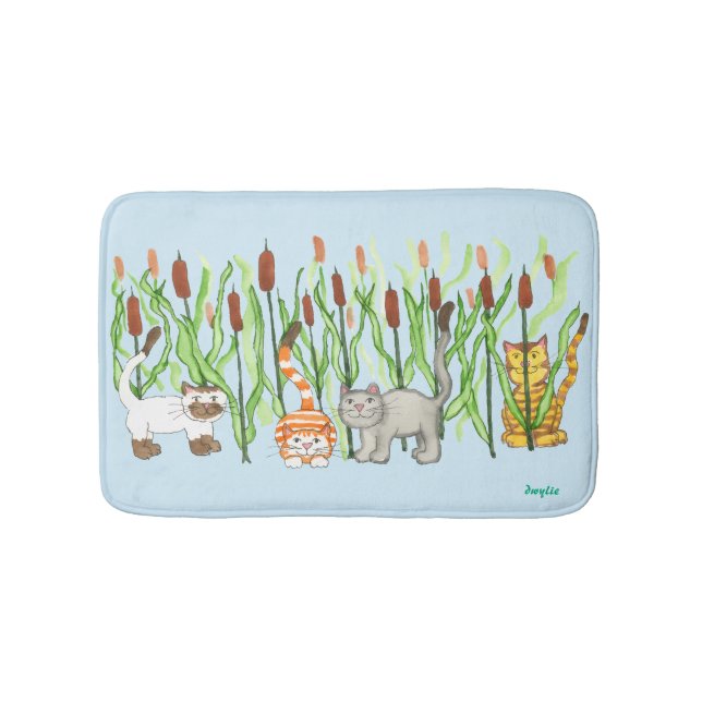 Tapis De Bain Chats et massettes (Devant)