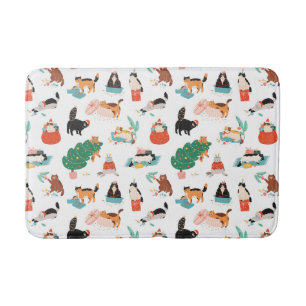 Tapis De Bain Chats et Motifs de Noël