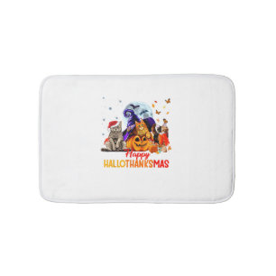 Tapis De Bain Chats Hallothanksmas Halloween Thanksgiving C