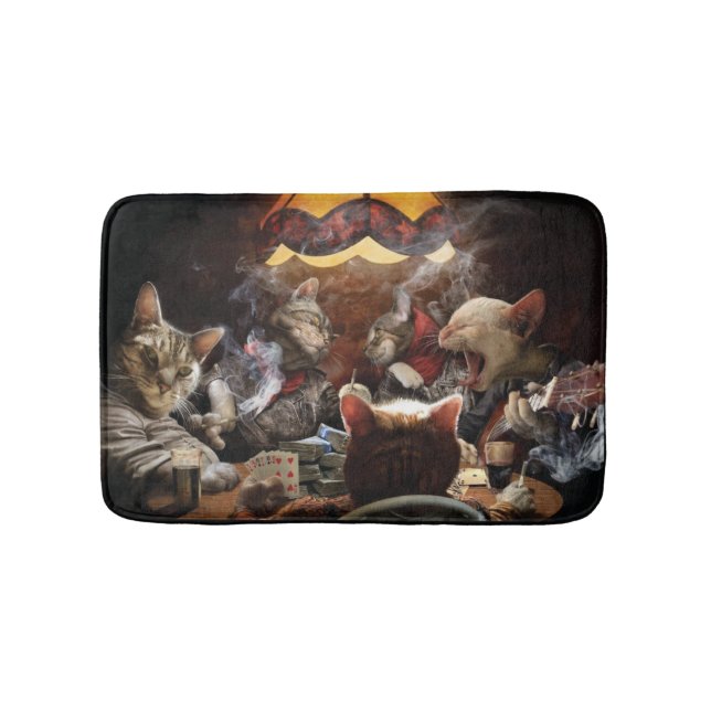 Tapis De Bain Chats jouant au poker (Devant)