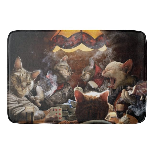 Tapis De Bain Chats jouant au poker (Devant)