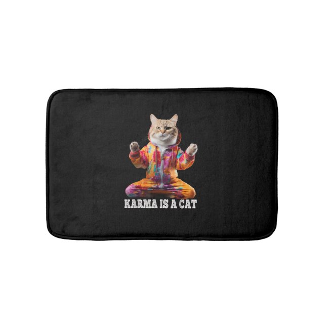 Tapis De Bain Chats, Karma est un chat, Yoga sport chat (Devant)