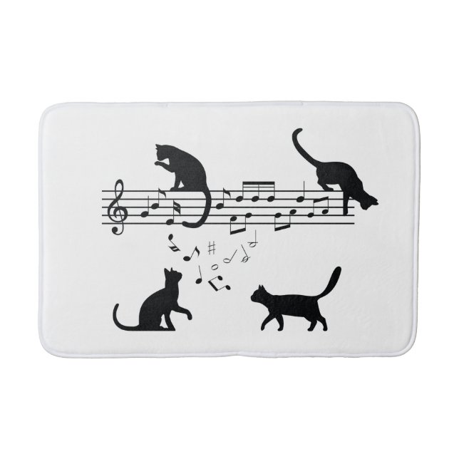 Tapis De Bain Chats Lecture de notes musicales (Devant)
