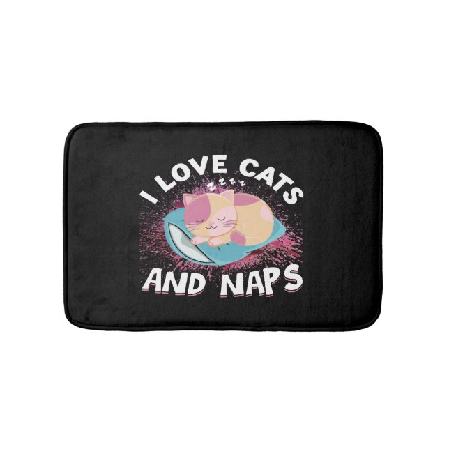 Tapis De Bain Chats marrants avec Citation Chat-Lover (Devant)