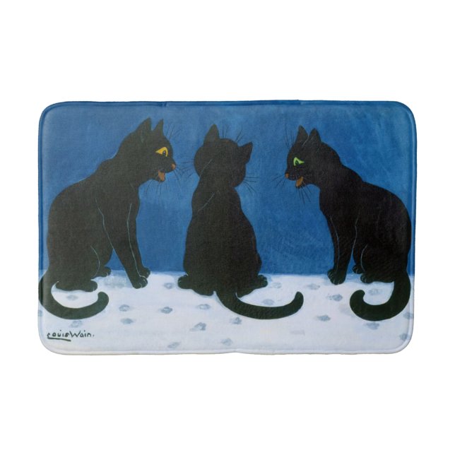 Tapis De Bain Chats noirs dans la neige, Louis Wain (Devant)