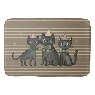 Tapis De Bain Chats noirs mignons Neutre