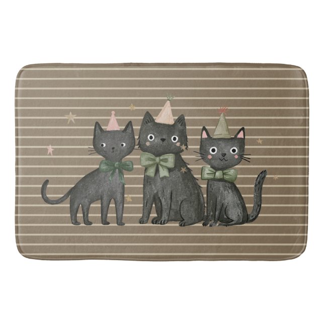 Tapis De Bain Chats noirs mignons Neutre (Devant)