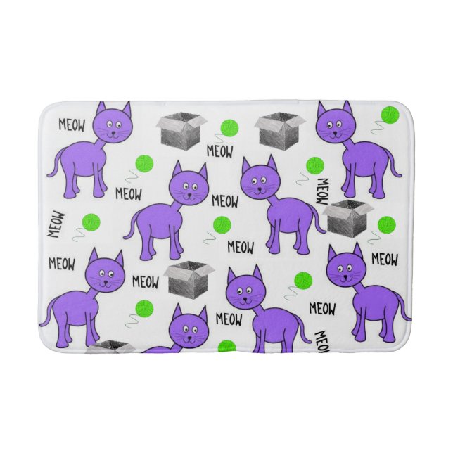 Tapis De Bain Chats pourpres Salle de bain Mat (Devant)