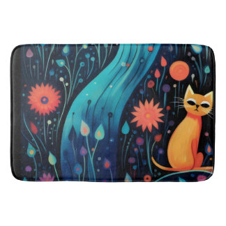 Tapis De Bain Chats rouges orange