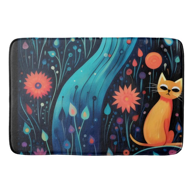 Tapis De Bain Chats rouges orange (Devant)