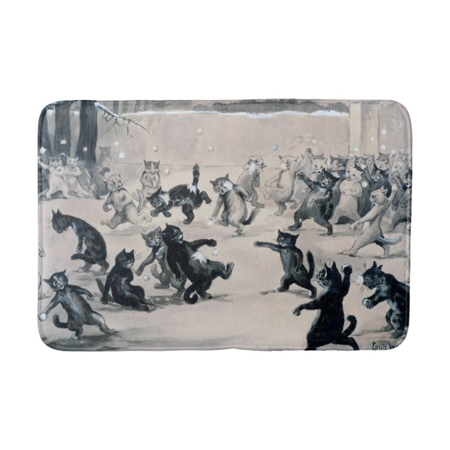 Tapis De Bain Chats Snowball Combat, Louis Wain (Devant)