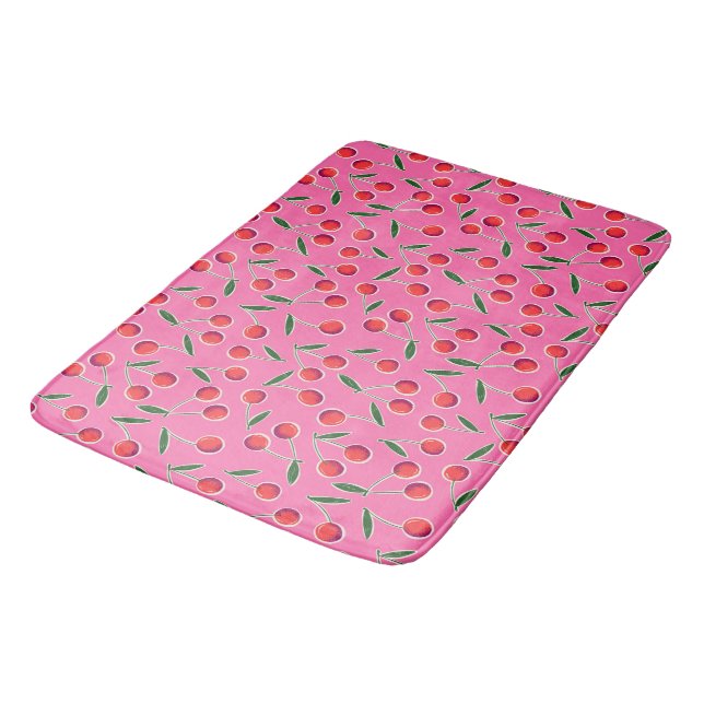 Tapis De Bain Chaud rose Pop Art Berry Cherry (Angle)
