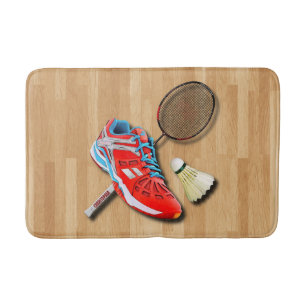 Tapis De Bain Chaussure Badminton Shuttlecock Avec Votre Nom